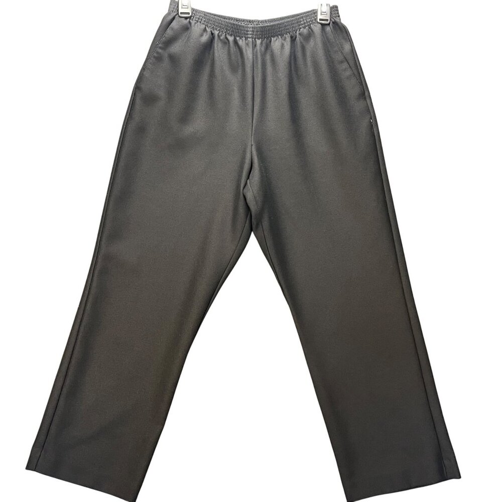 Alfred Dunner Womens Size 12 Black Elastic Waist Trousers